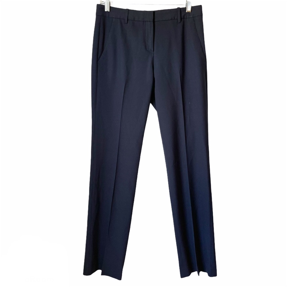 Theory emery 2 urban trousers size 4 wool blend straight leg career office pant